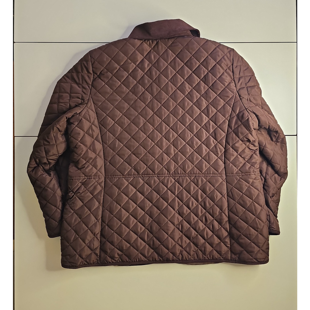 Jones New York Signature Womens XL Brown Quilted Barn Jacket Corduroy Collar - Picture 12 of 12